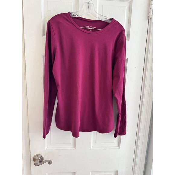 Susan Graver Weekend Essentials Women’s Sz L Raspberry Pullover Butter Top - Picture 1 of 6